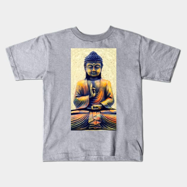 Warm healing meditation Kids T-Shirt by MCAshe spiritual art 